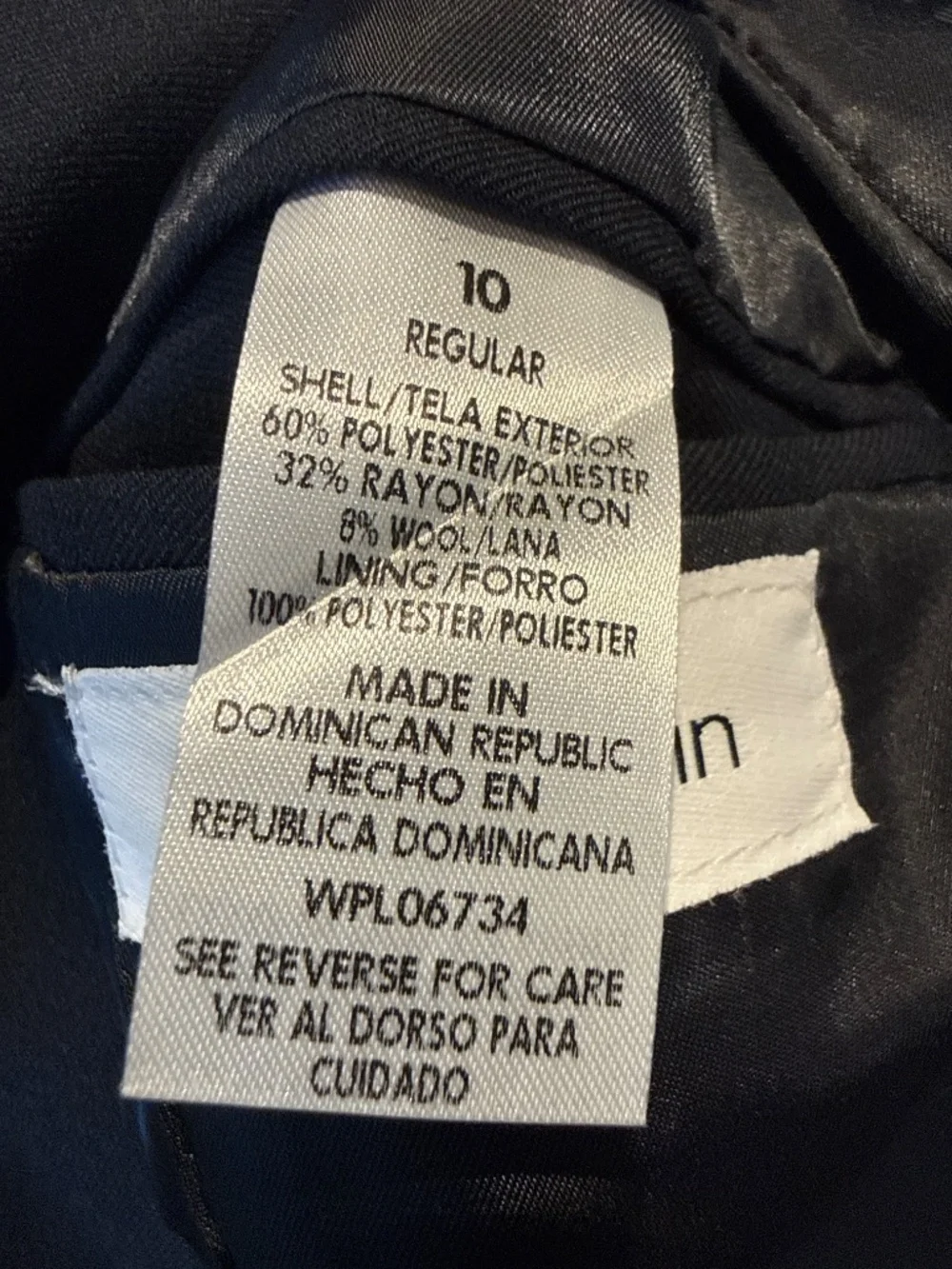 Calvin Klein Boys suit w/shirt size 10 Navy worn once